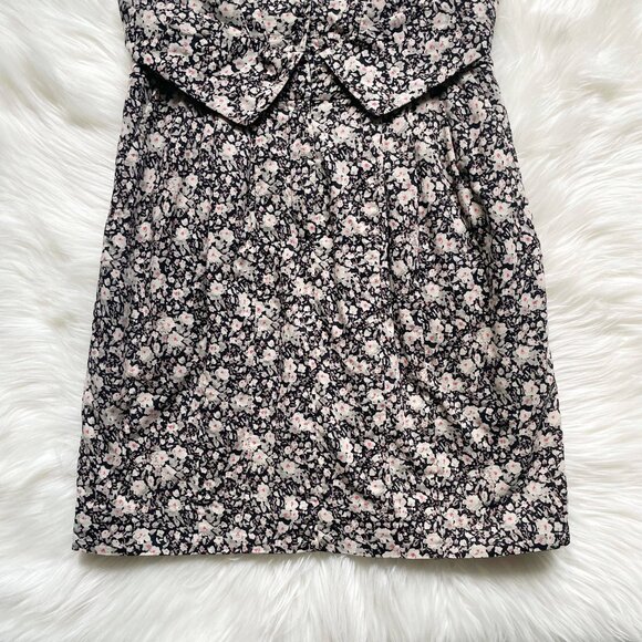 All Saints Black White Floral Ditzy Eviana Indie Sleeze Mini Sleeveless Dress - Picture 4 of 7